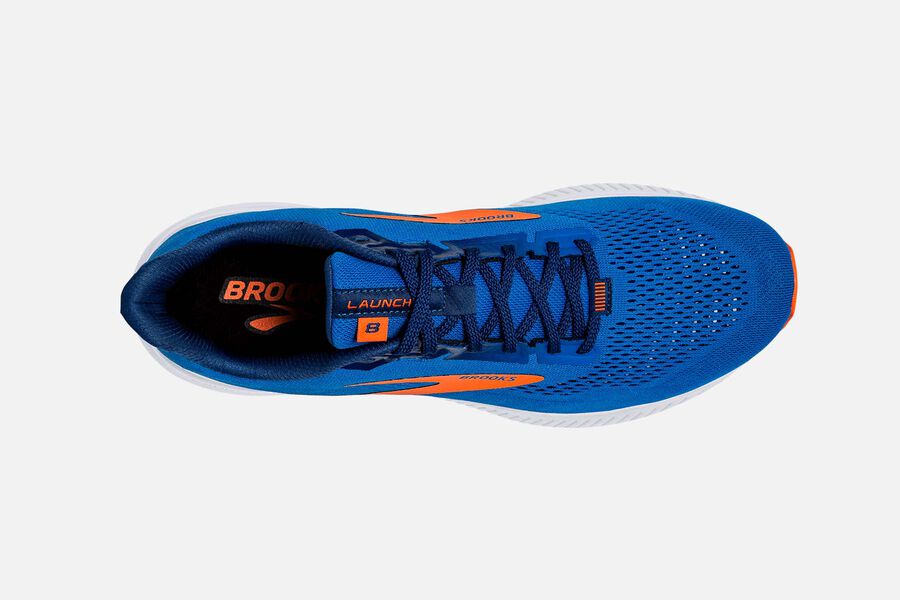 Brooks Running Shoes - Launch 8 Road Mens - Blue/Orange - FWY-092436